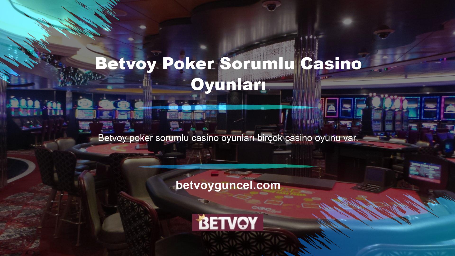 Poker oyunu Betvoy Poker en popüler casino oyunlarından biridir